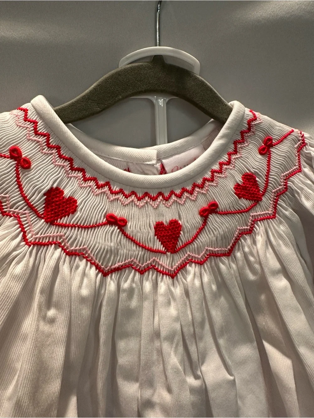 Girls White Top & Red Heart & Pink Set